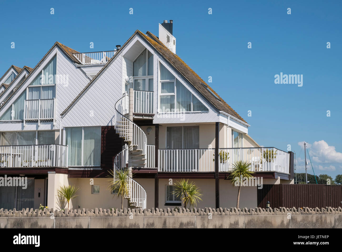 Modern Chalet Style houses at a waterside location at Christchurch Quay