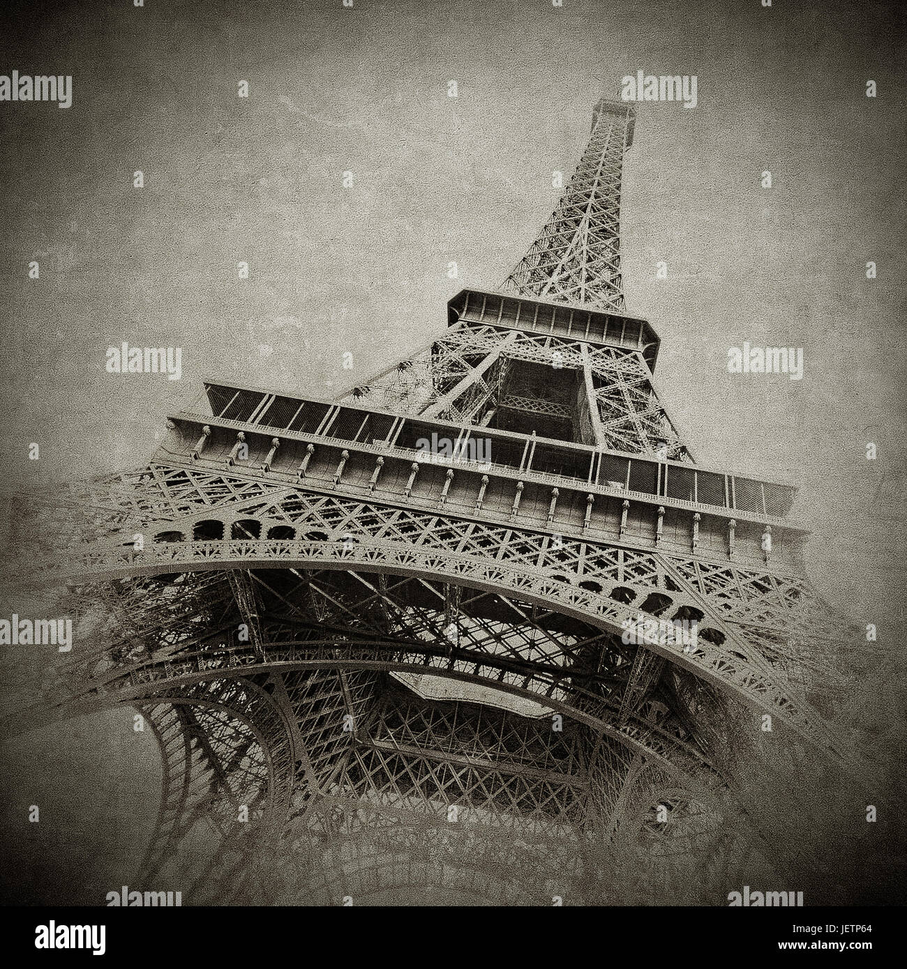 Vintage image of Eiffel tower, Paris, France Stock Photo