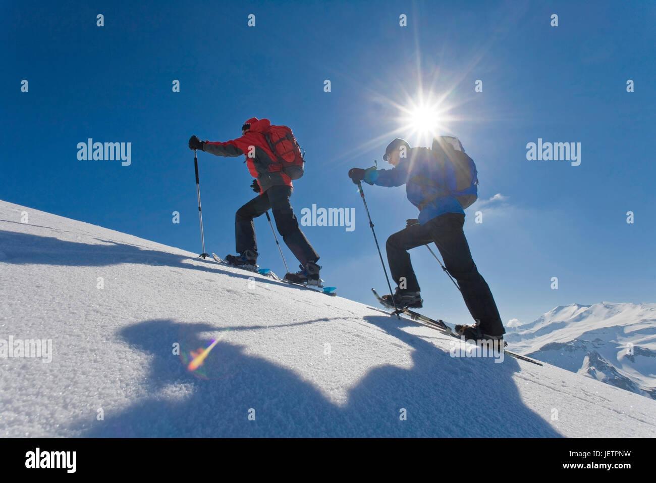 Snowy shoe walking, rise to the summit, Grossglockner, Austria, Schneeschuhwandern, Aufstieg zum Gipfel, Österreich Stock Photo