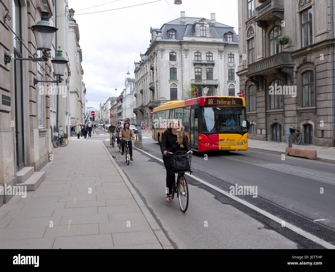 Cycling in Copenhagen Stock Photo