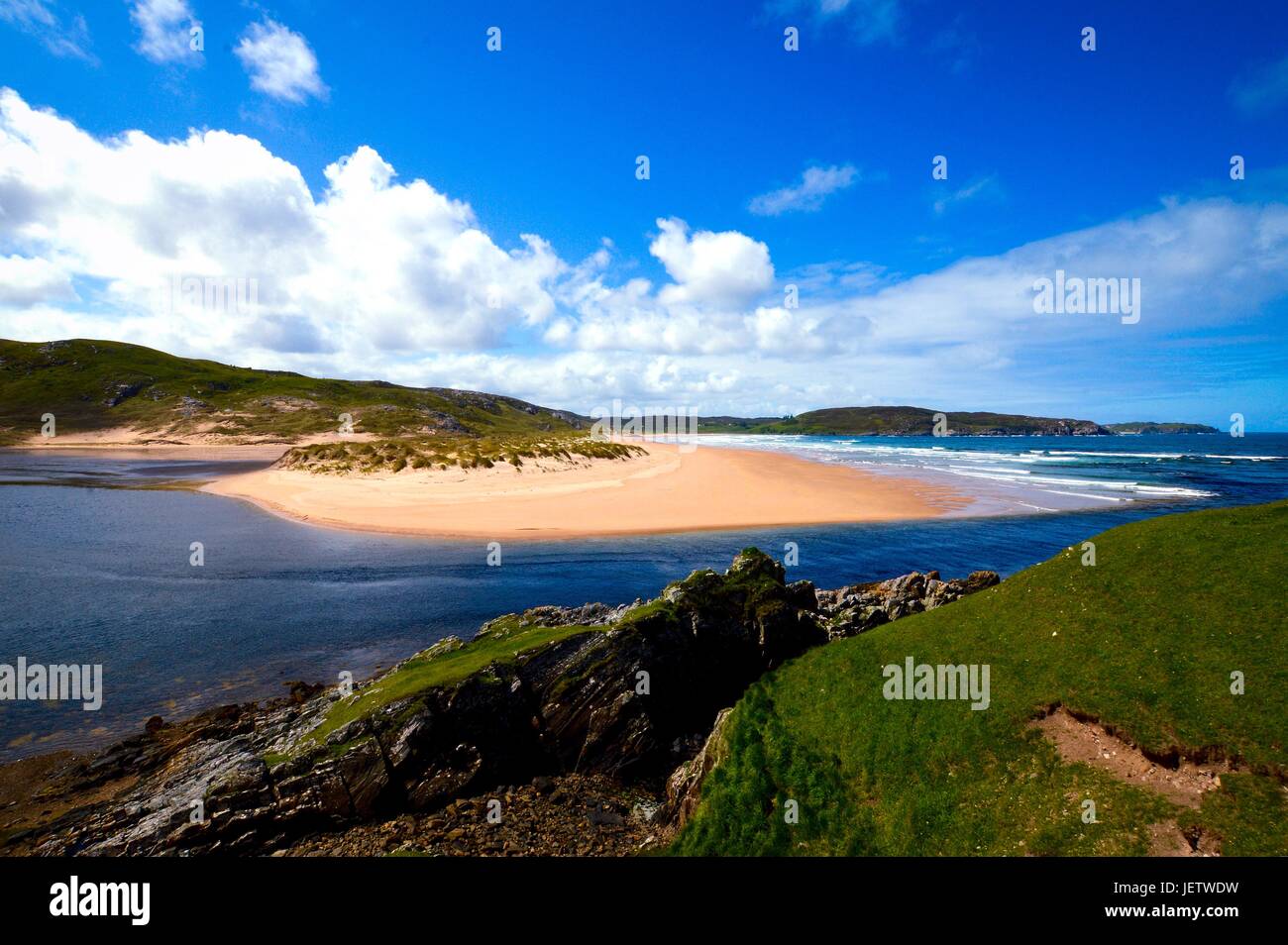 River Naver and Torrisdale Beach Stock Photo