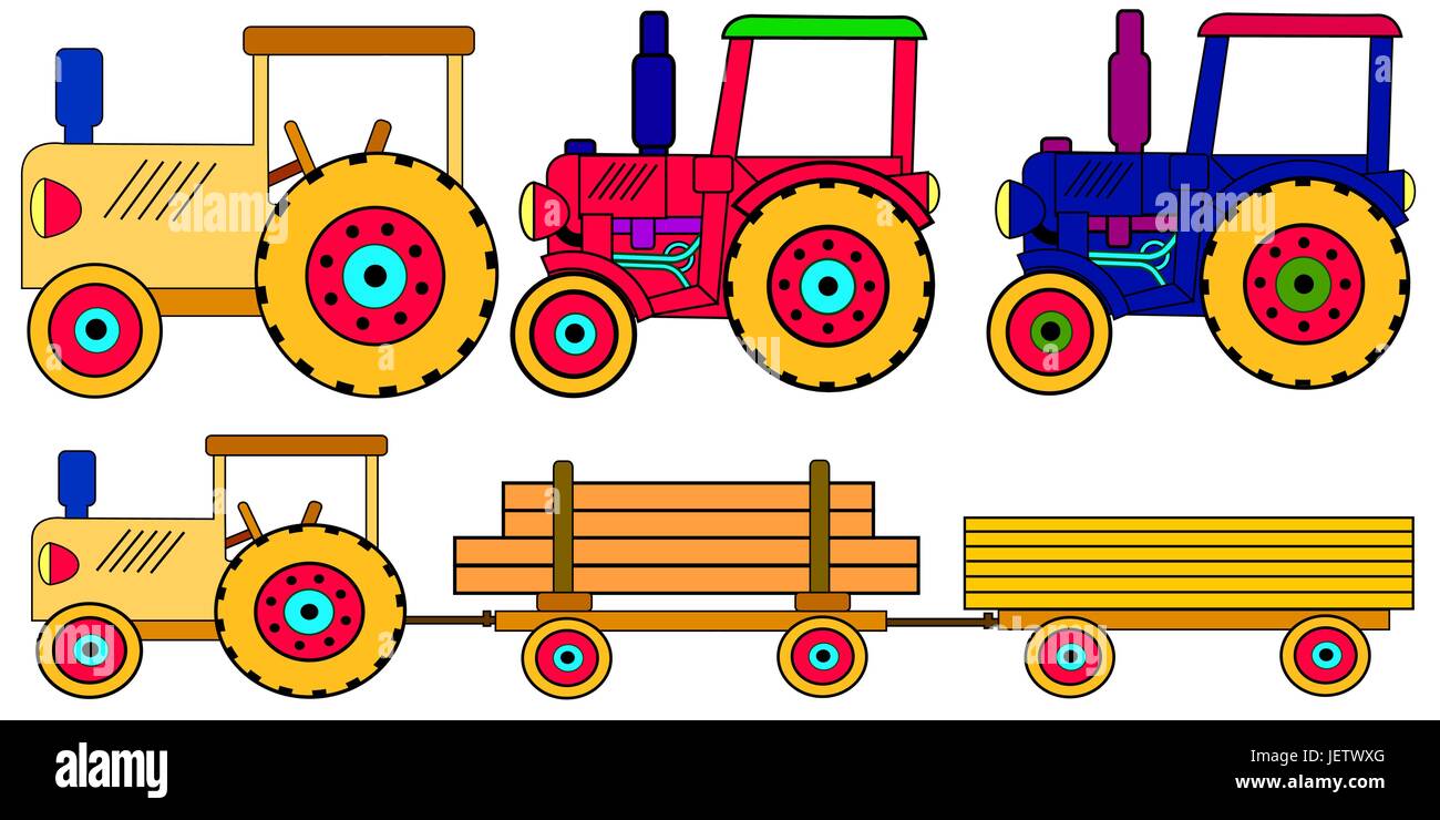 tractor with trailer - isolated vector graphic Stock Vector Image & Art ...