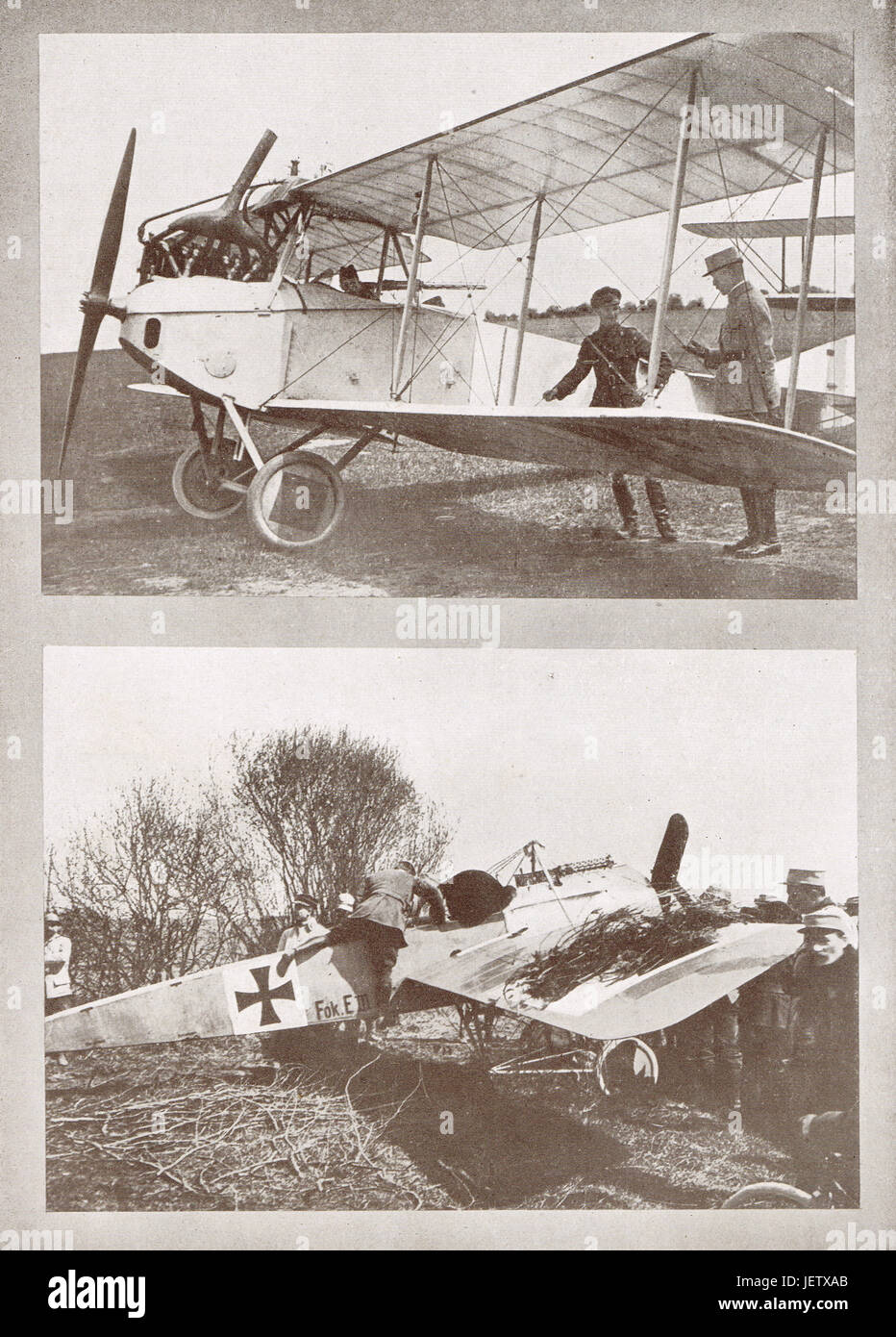 German aeroplanes brought down in France Stock Photo