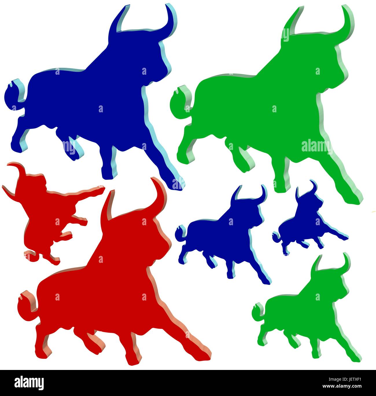 taurus in different colors - indemnified vector Stock Vector