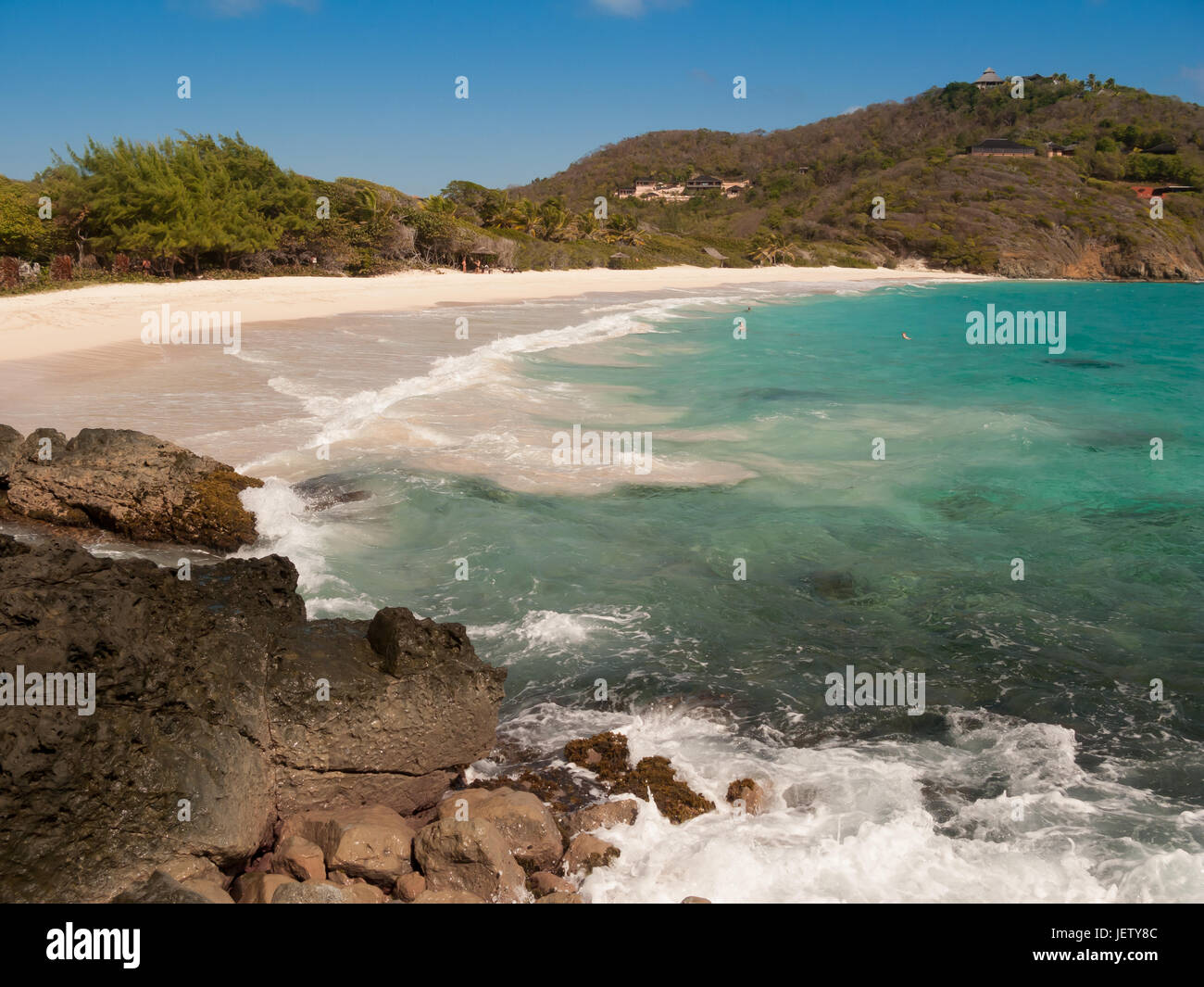 Macaroni Beach Mustique with its white sands and azure blue water Stock Photo Alamy