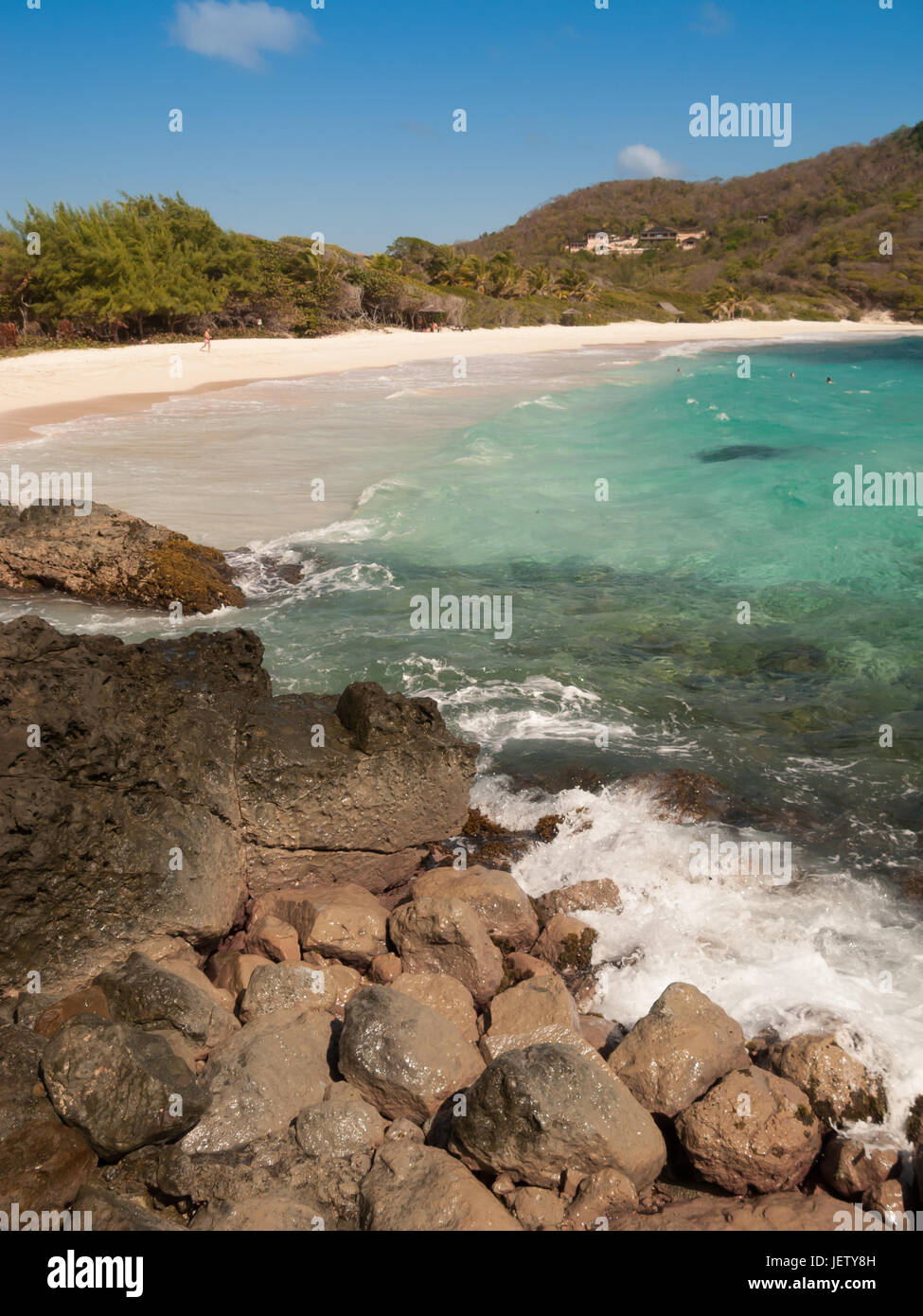 Macaroni Beach Mustique with its white sands and azure blue water Stock Photo Alamy
