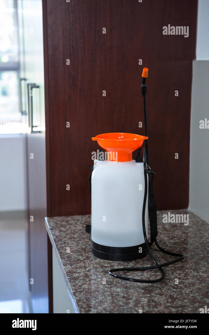 Insecticide sprayer on kitchen worktop Stock Photo Alamy