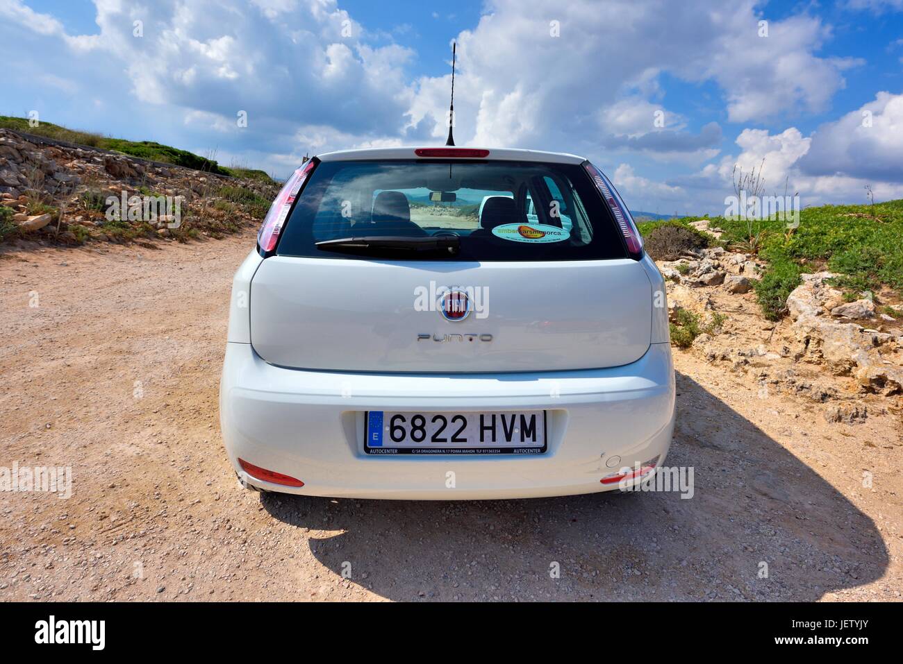 Fiat Punto holiday hire car Stock Photo