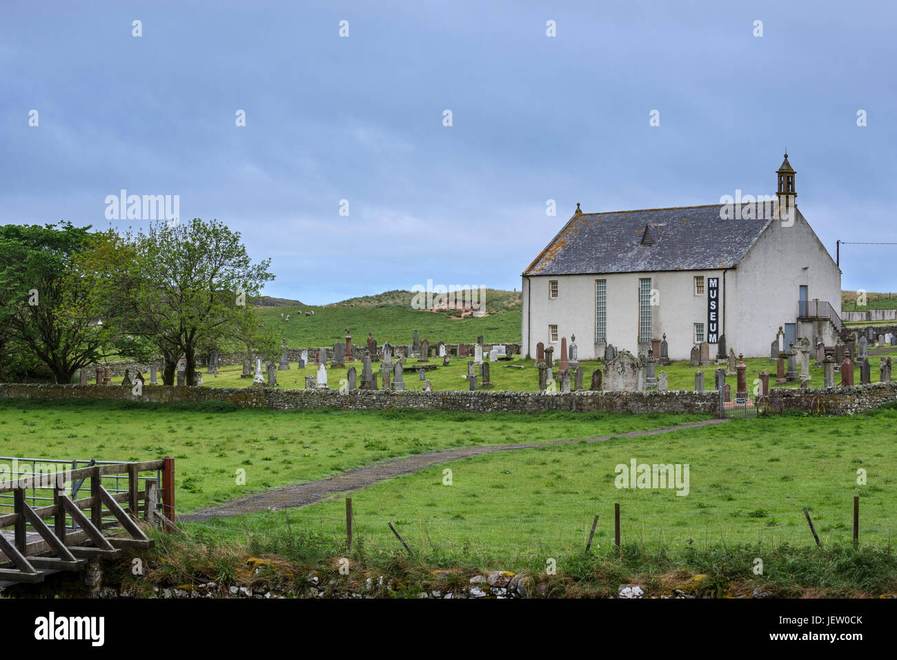 Strathnaver Museum of the Clearances, former parish church of St Columba at Clachan, Bettyhill, Caithness, Scottish Highlands, Scotland, UK Stock Photo