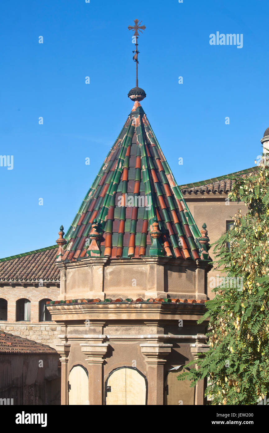 View of a tower, which belongs to Antic Hospital in Barcelona, Spain. Stock Photo