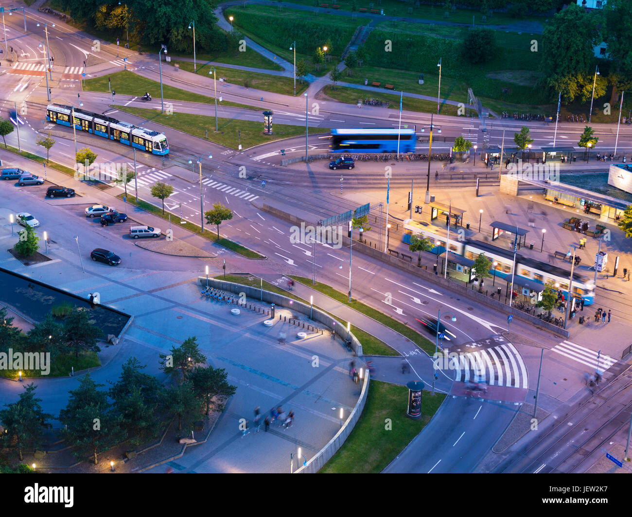 High angle view of road intersection Stock Photo - Alamy