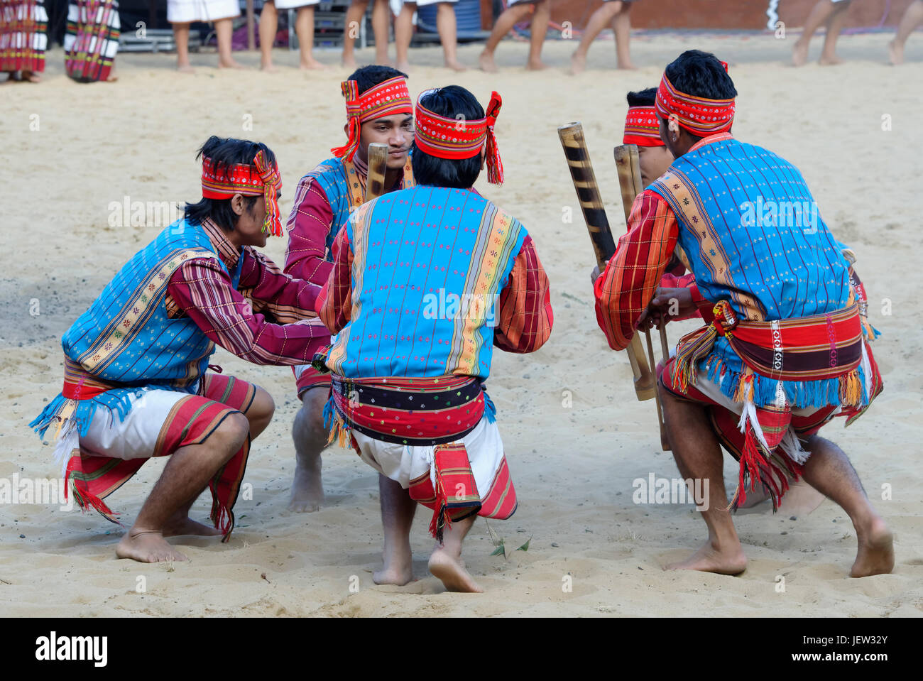 Tribal ritual Dances at the Hornbill Festival, Kohima, Nagaland, India Stock Photo