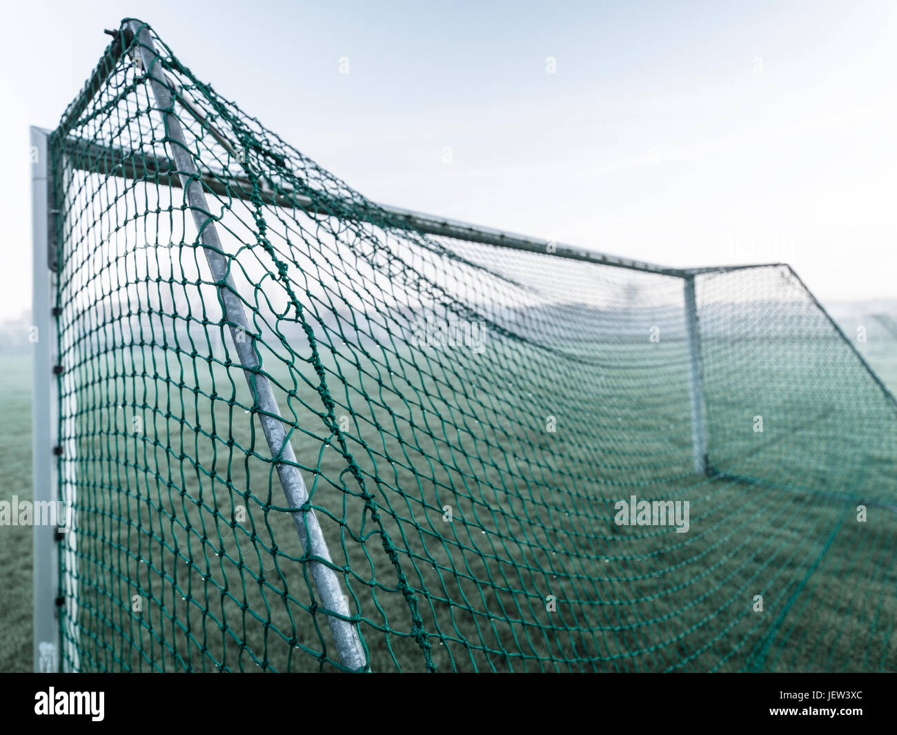Goal on playing field Stock Photo Alamy