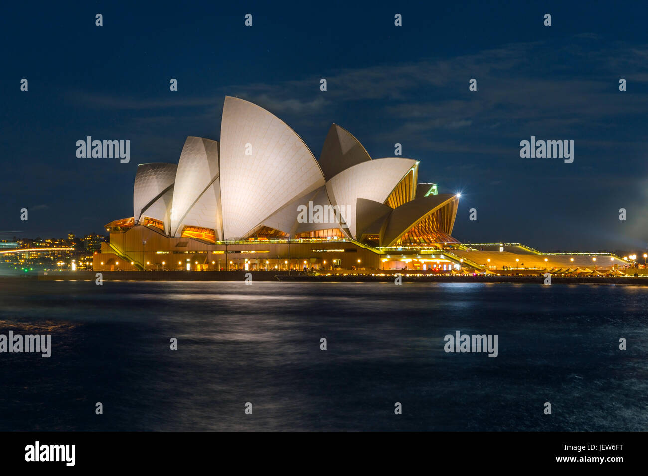 View on Sydney Opera house at night, long exposure Stock Photo - Alamy