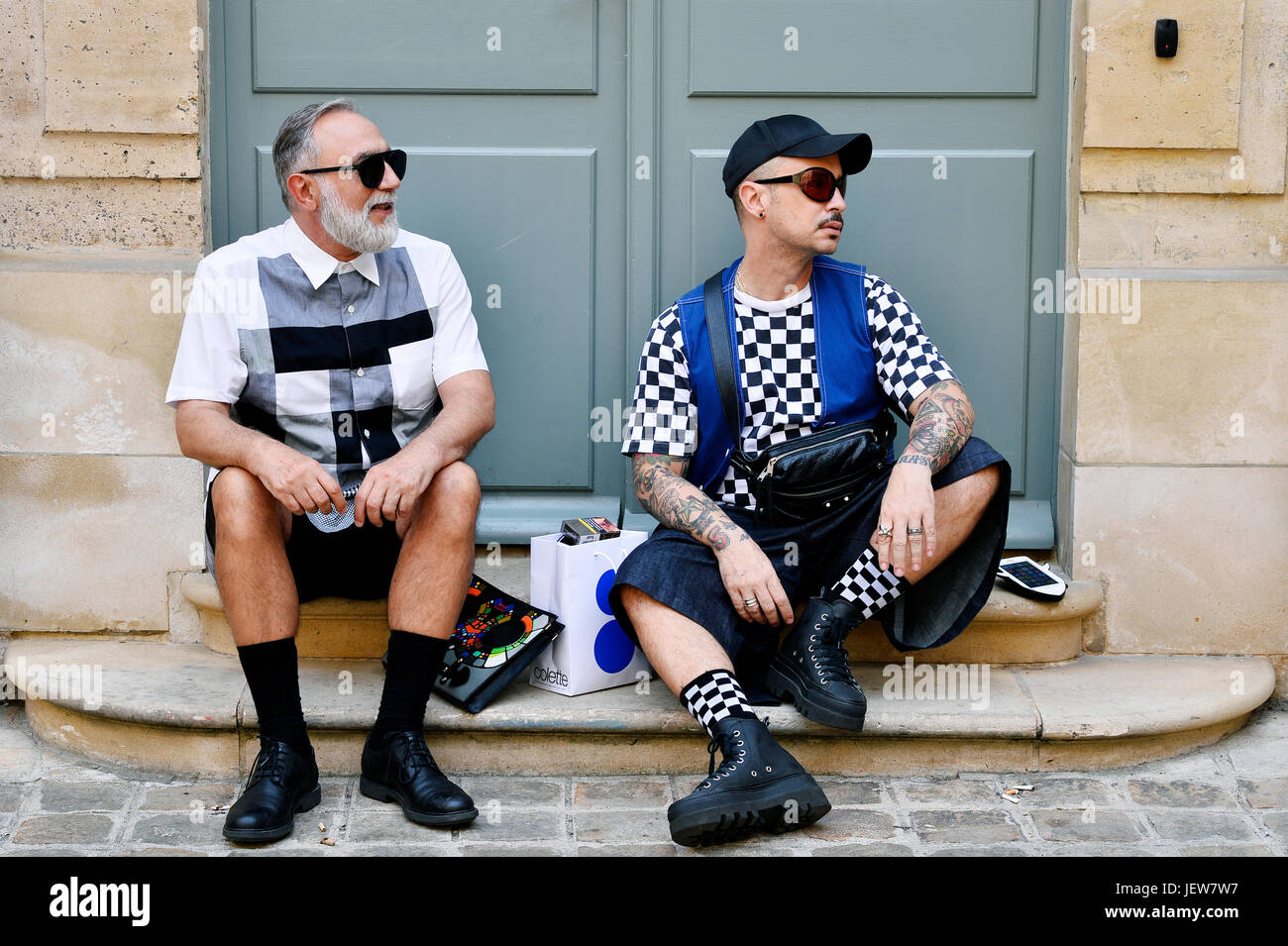 Outside Sean Suen, Paris Fashion Week Men 2017-2018, Place Vendôme, Paris, France Stock Photo