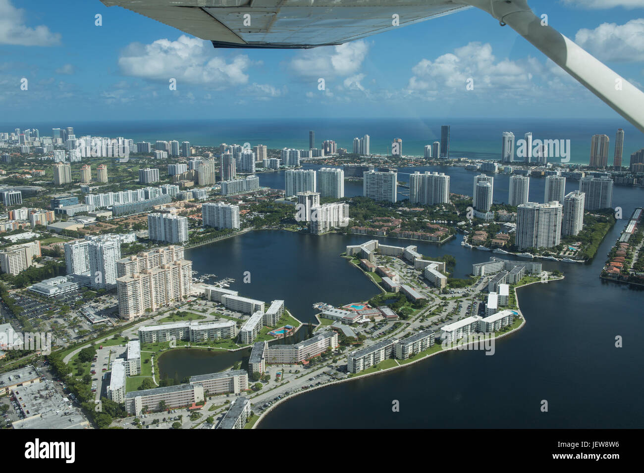 Aerial View of Miami Beach Stock Photo