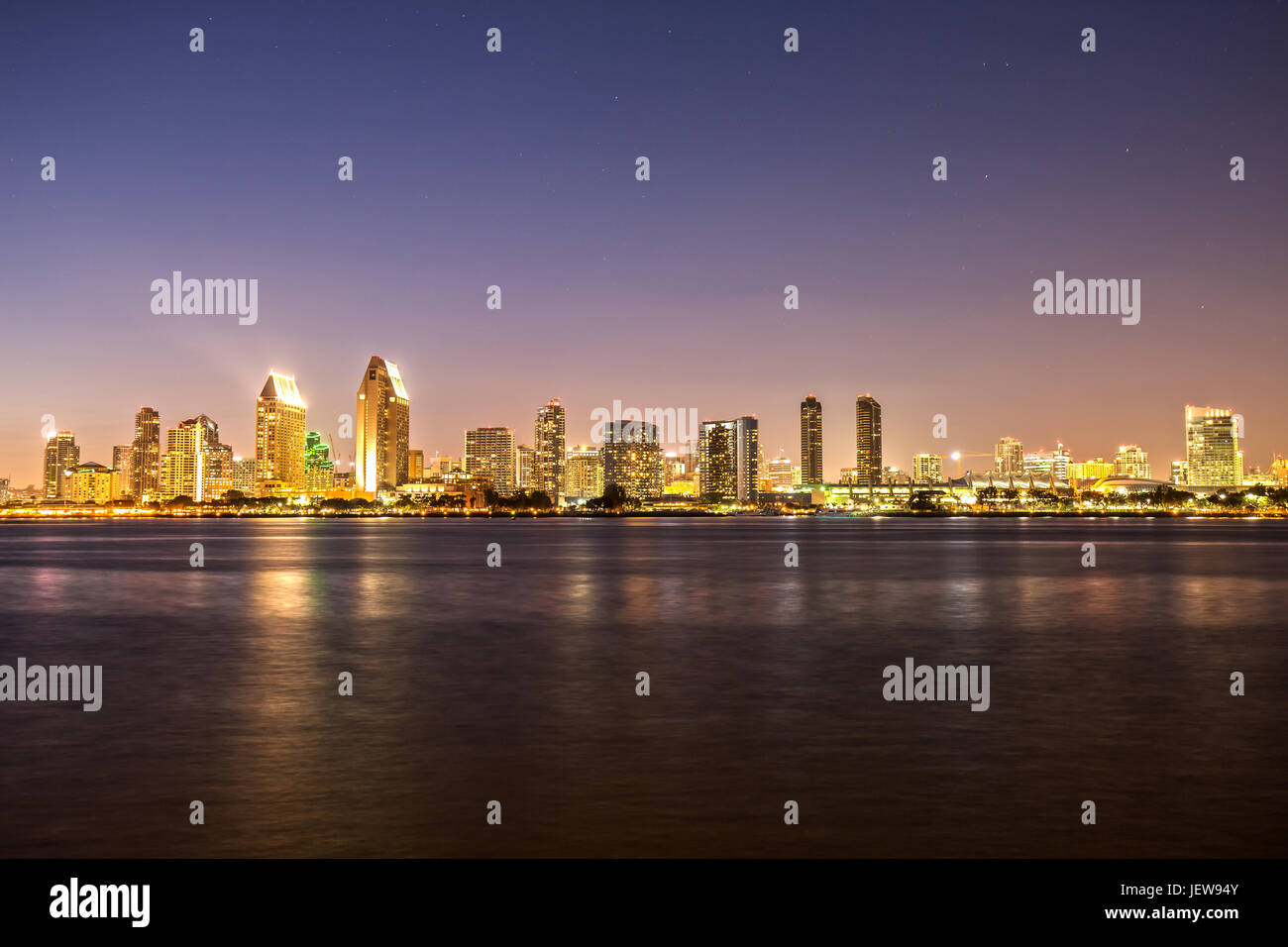 San Diego Skyline from Coronado Beach Stock Photo