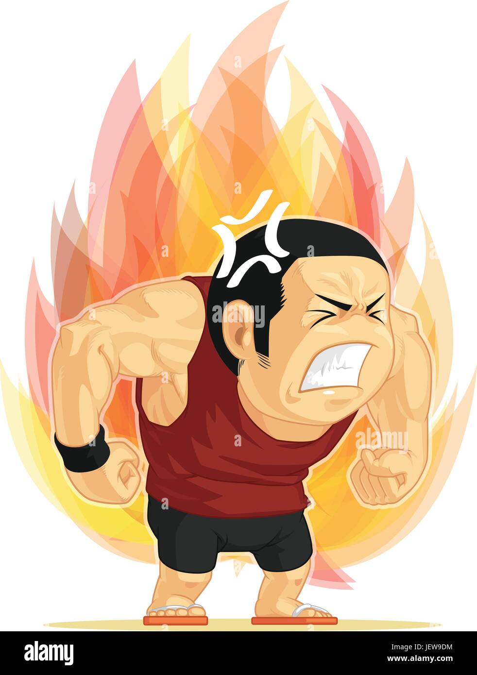 rage, mad, raving, furious, angry, irately, cartoon, vector, man ...