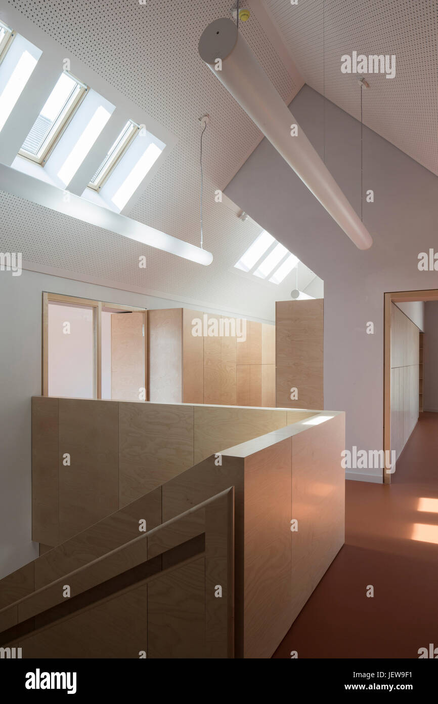 Corridor with group rooms on upper floor. Kindergarten Mitte Kyritz