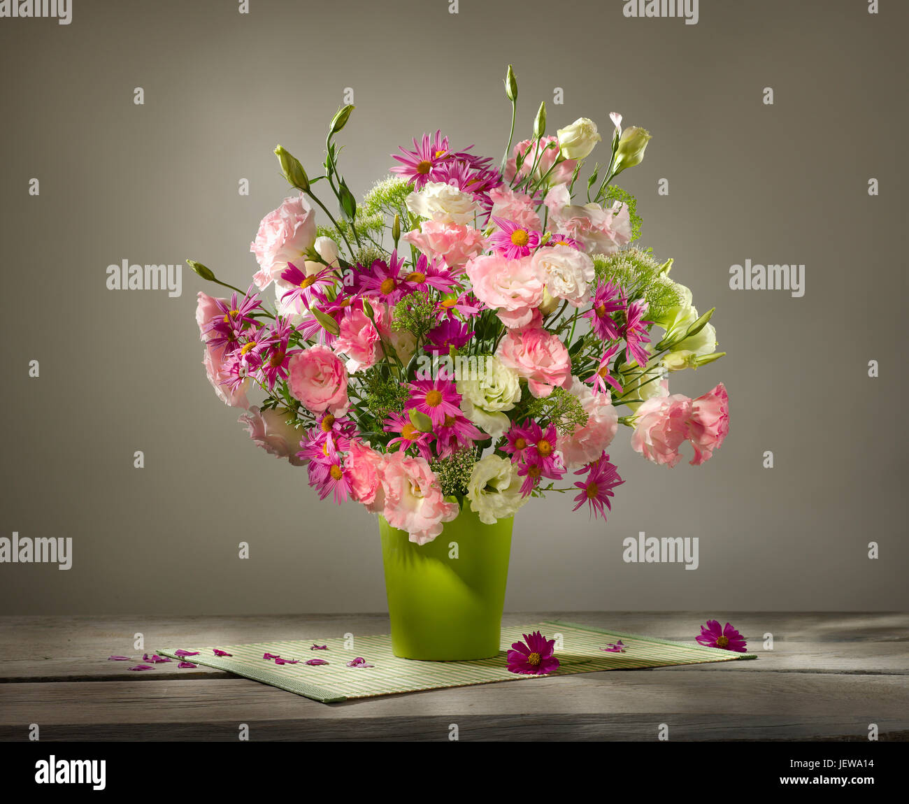 Bouquet of flowers with eustoma. Stock Photo