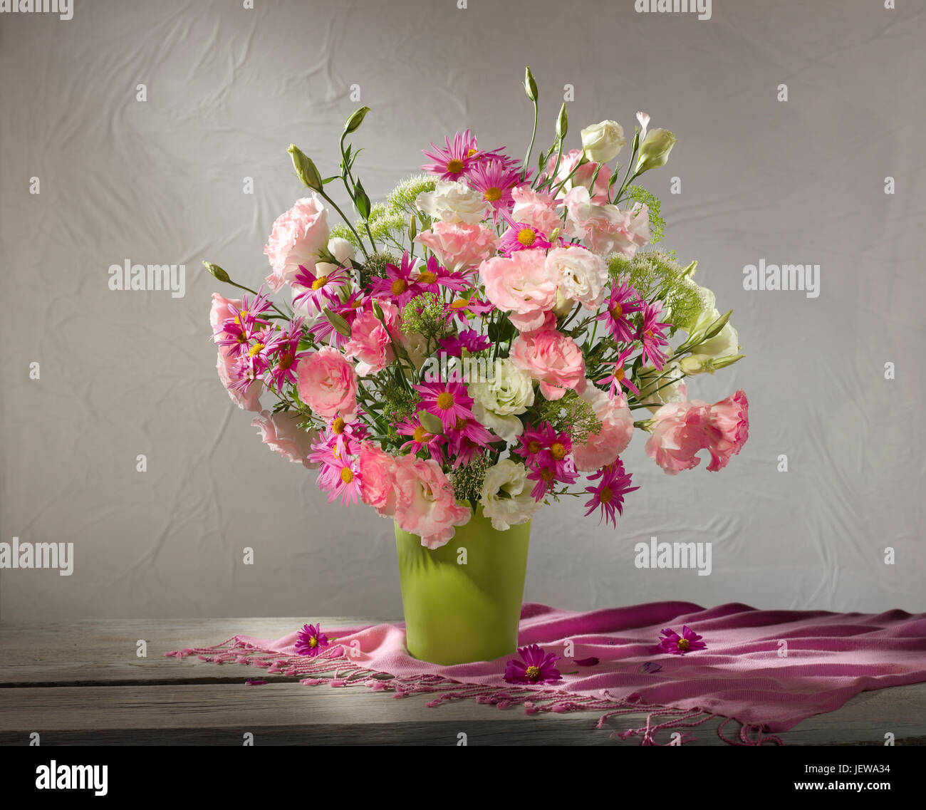 Bouquet of flowers with eustoma. Stock Photo