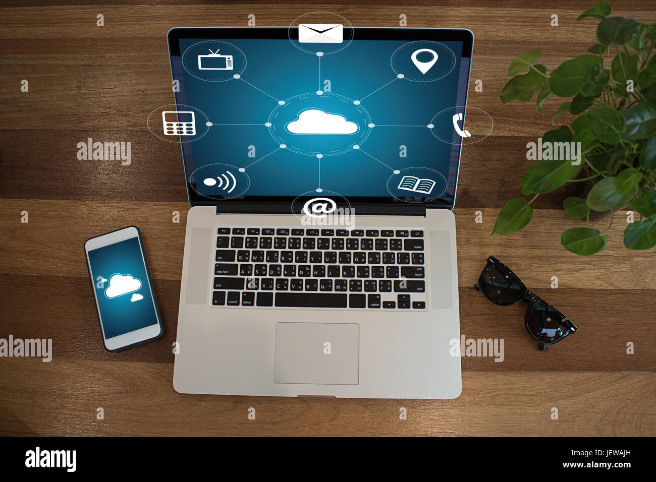 Cloud Computing diagram Network Data Storage Technology Service Stock ...