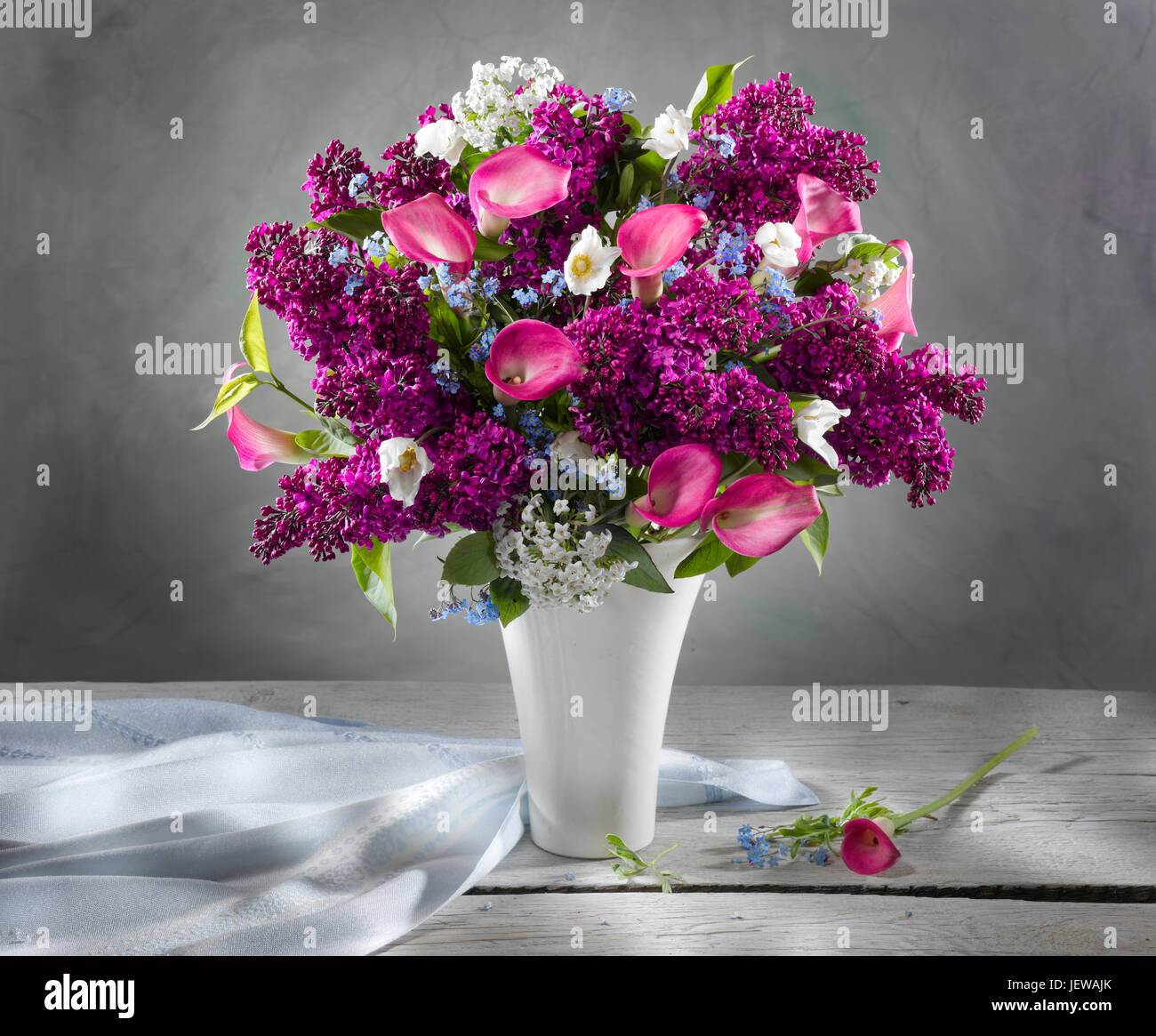 Bouquet of flowers with lilacs. Stock Photo