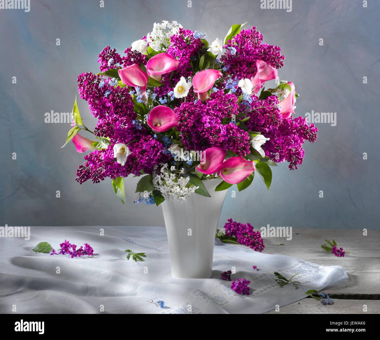 Bouquet of flowers with lilacs. Stock Photo