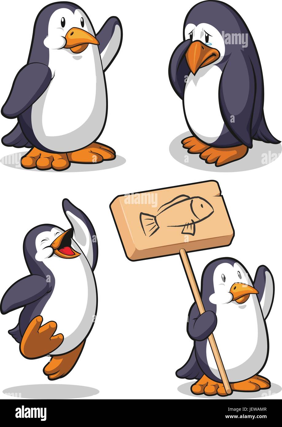 animal, bird, penguin, delighted, unambitious, enthusiastic, merry, radiant Stock Vector