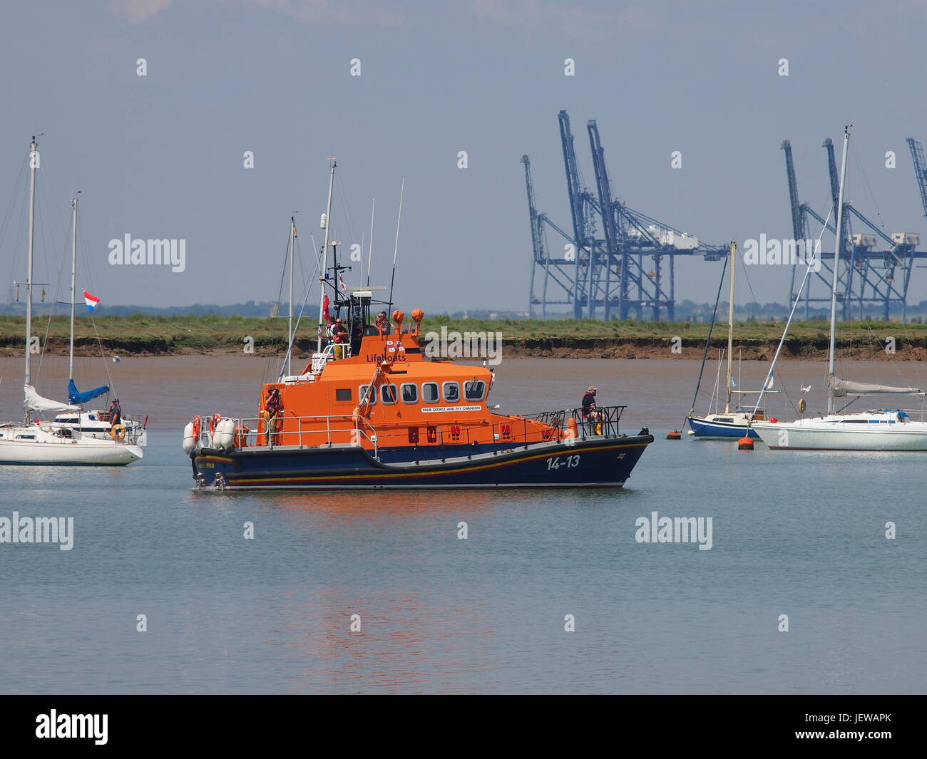 Sheerness Lifeboat in Queenborough Harbour Stock Photo Alamy