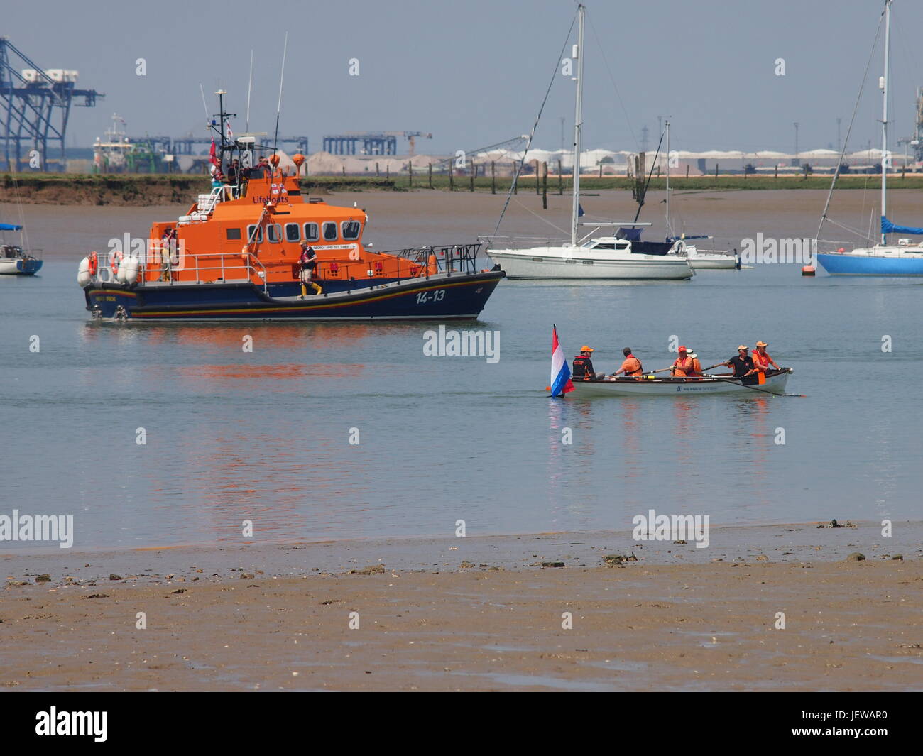 Sheerness Lifeboat in Queenborough Harbour Stock Photo Alamy