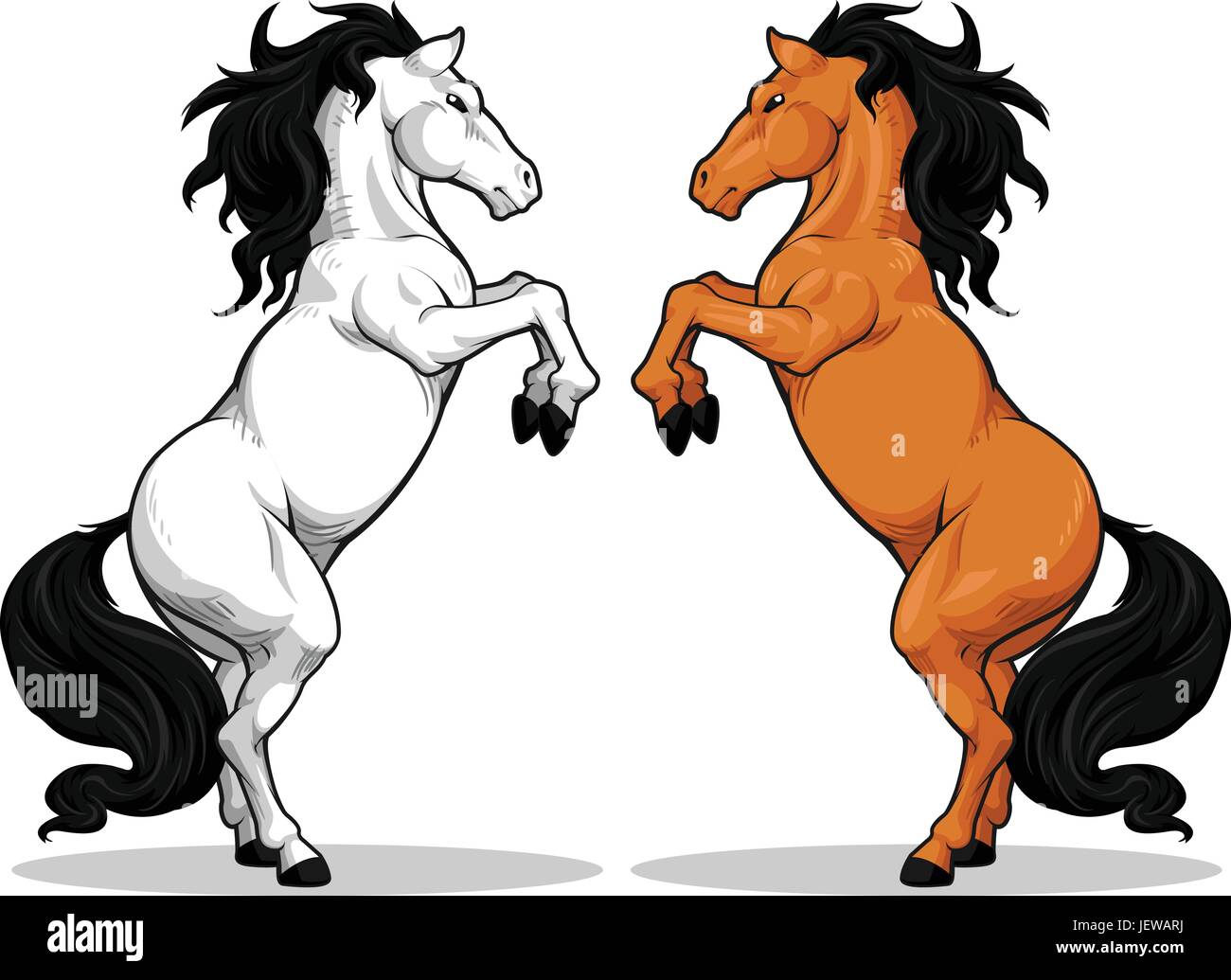 horse, animal, illustration, stallion, vector, elegant, rearing, beautiful, Stock Vector