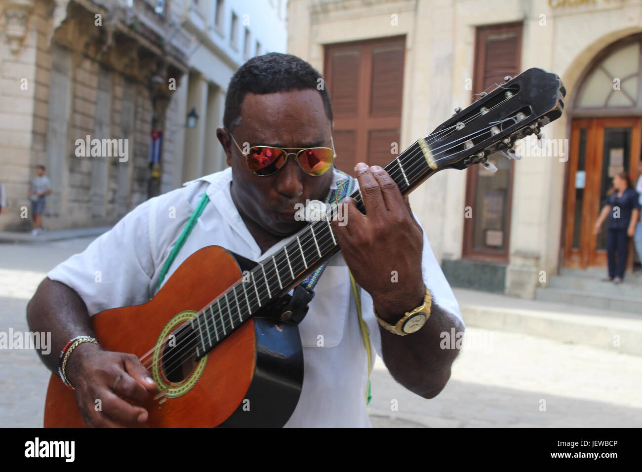 Cuban Street Musician, Havana Stock Photo