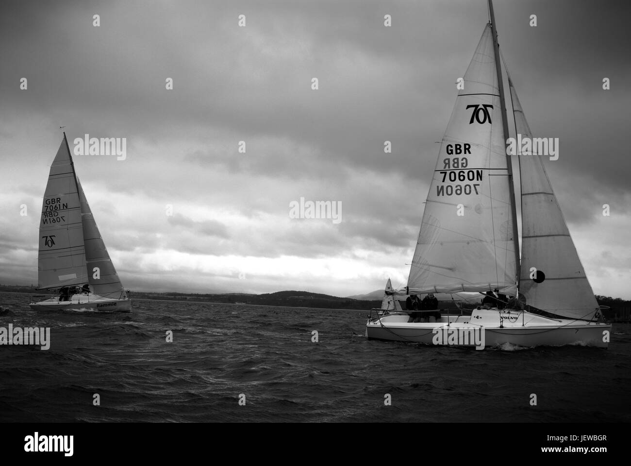 Sailing race, Firth of Forth, Scotland Stock Photo