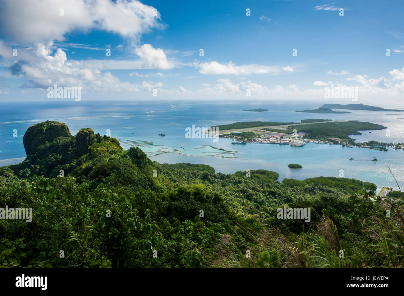Sokehs Ridge Overlook over Pohnpei and Sokehs rock, Micronesia, Central Pacific ...