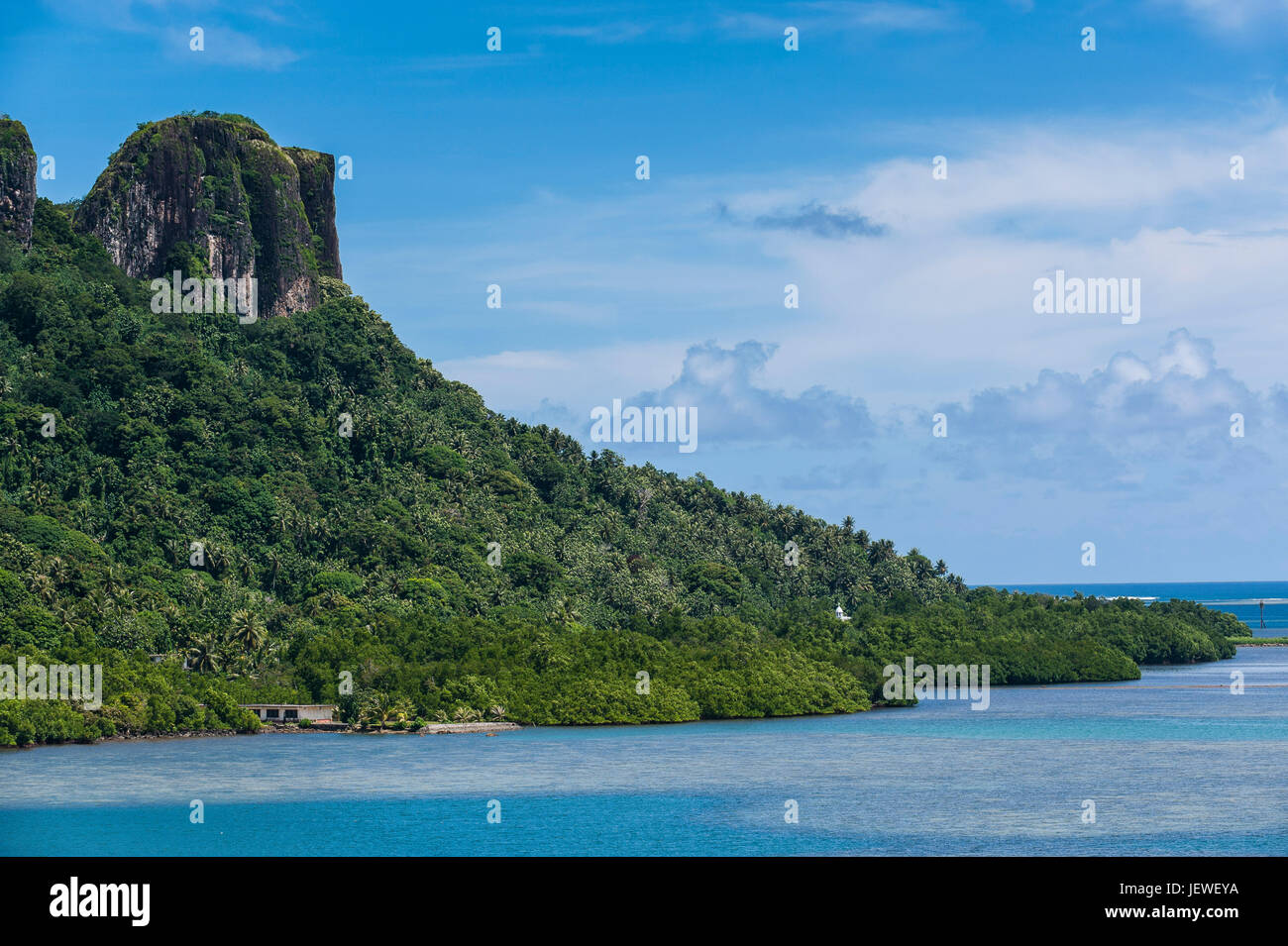 Sokehs rock, Pohnpei, Micronesia, Central Pacific Stock Photo