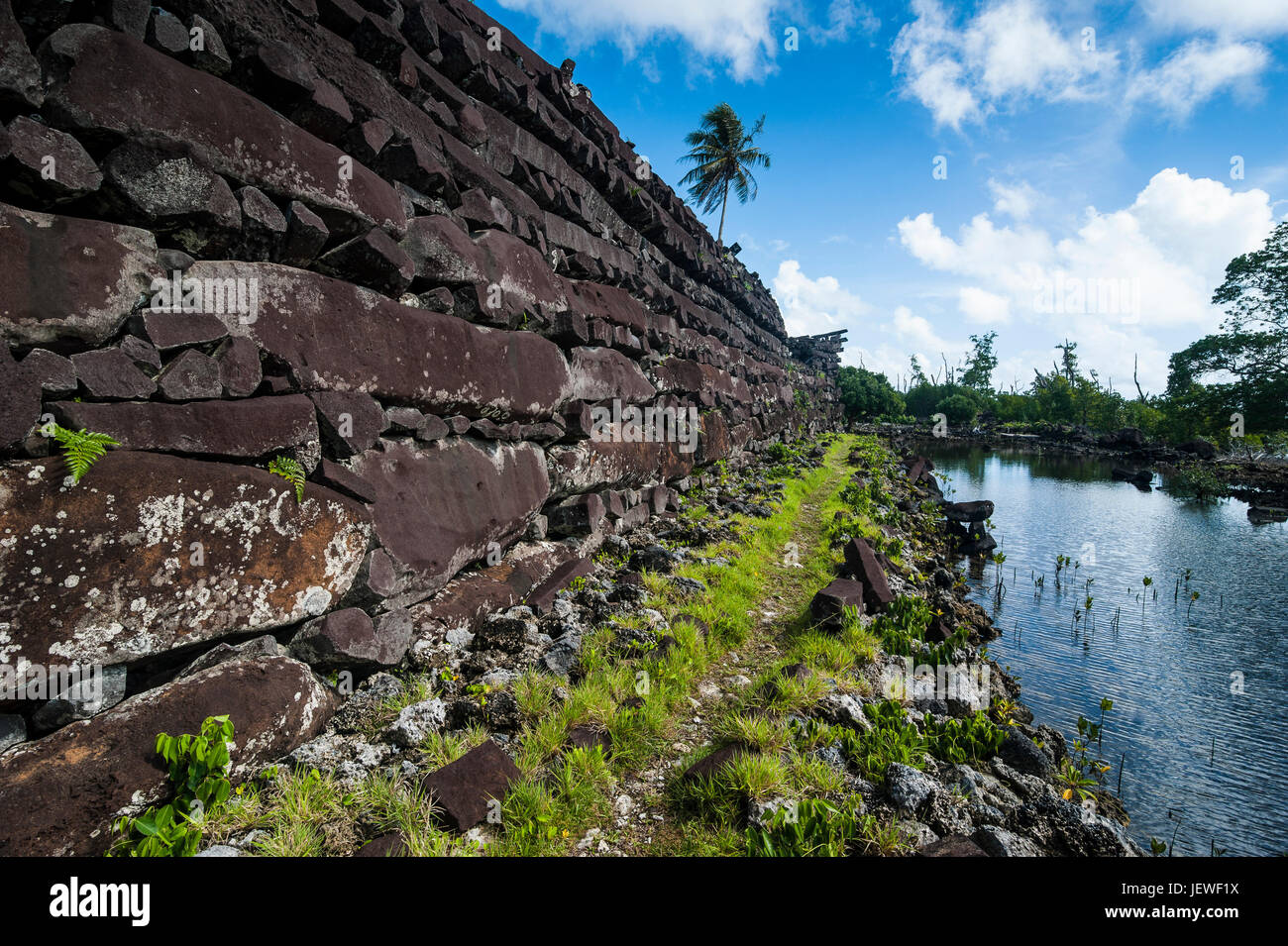 Ruined city Nan Madol,  Pohnpei, Micronesia, Central Pacific Stock Photo