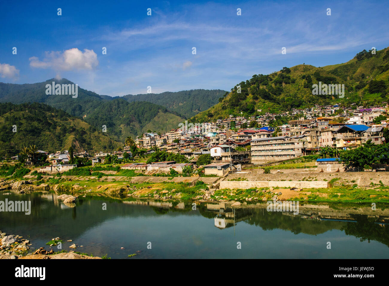 Overlook of the town of Bontoc, Luzon, Philippines Stock Photo