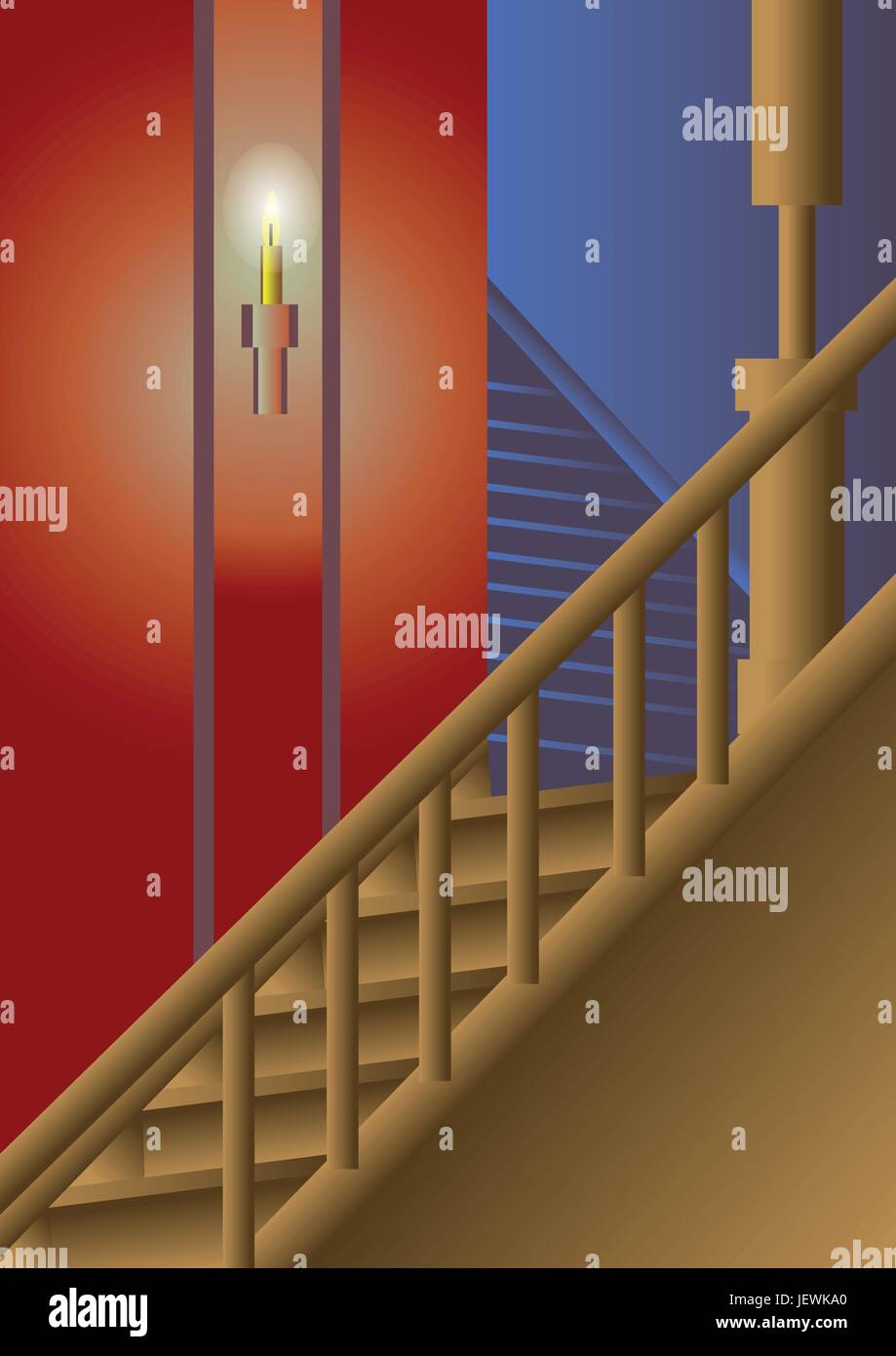 staircase luxury Stock Vector