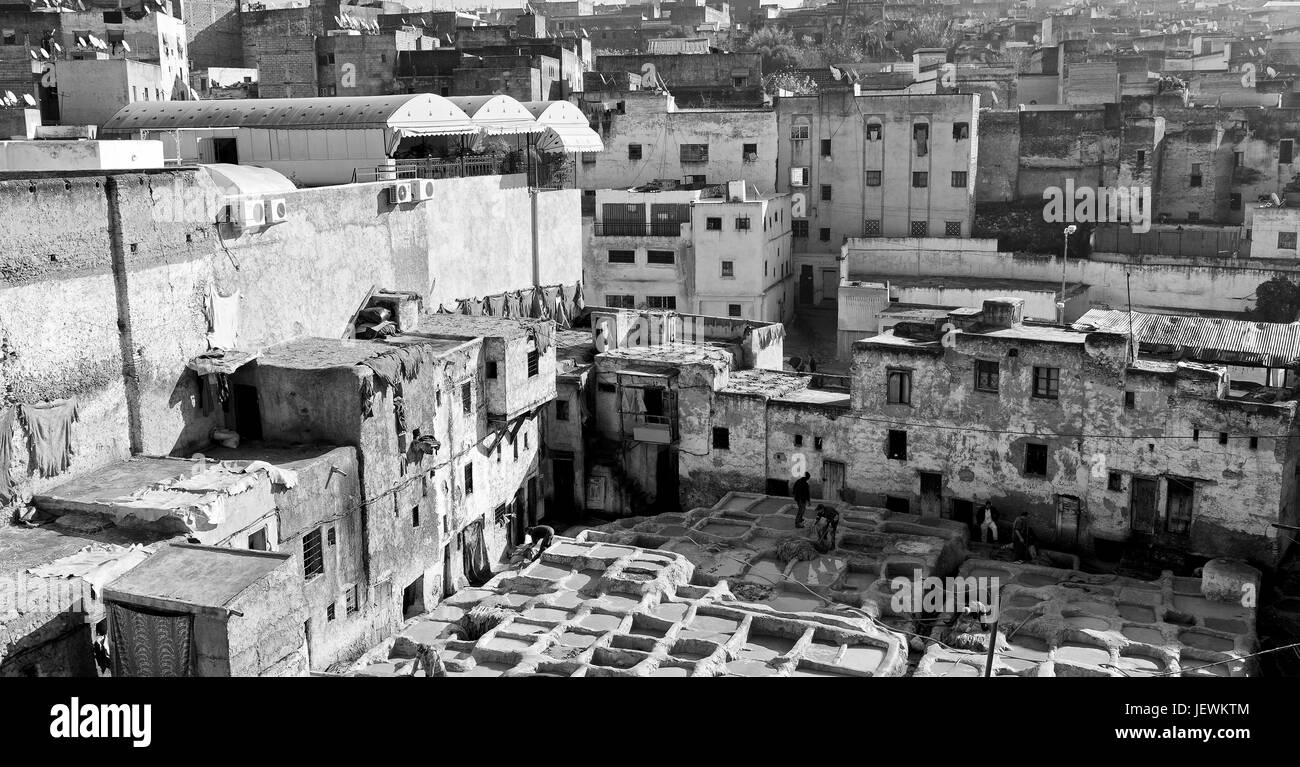 blur in morocco africa the antique tannery near the medina Stock Photo