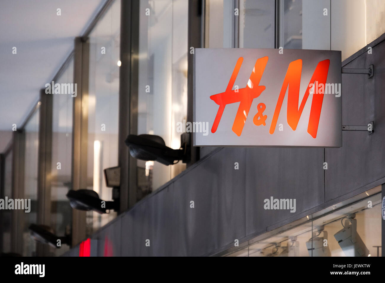 Bologna, Italy, 1 May 2017 - the H&M logo on the store sign of Bologna  Stock Photo - Alamy