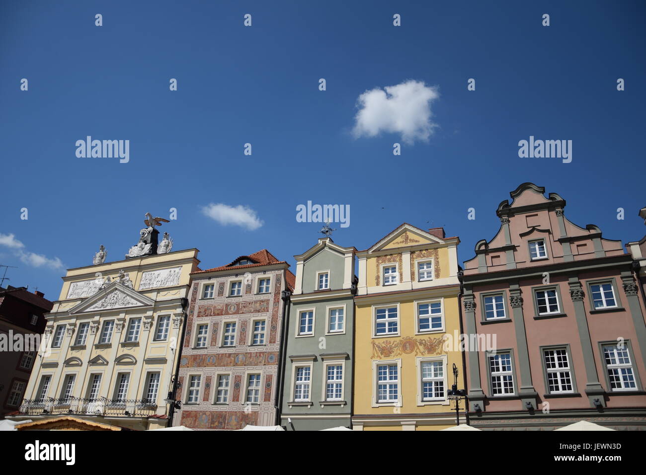 Tenements on the old market square in Poznan Stock Photo