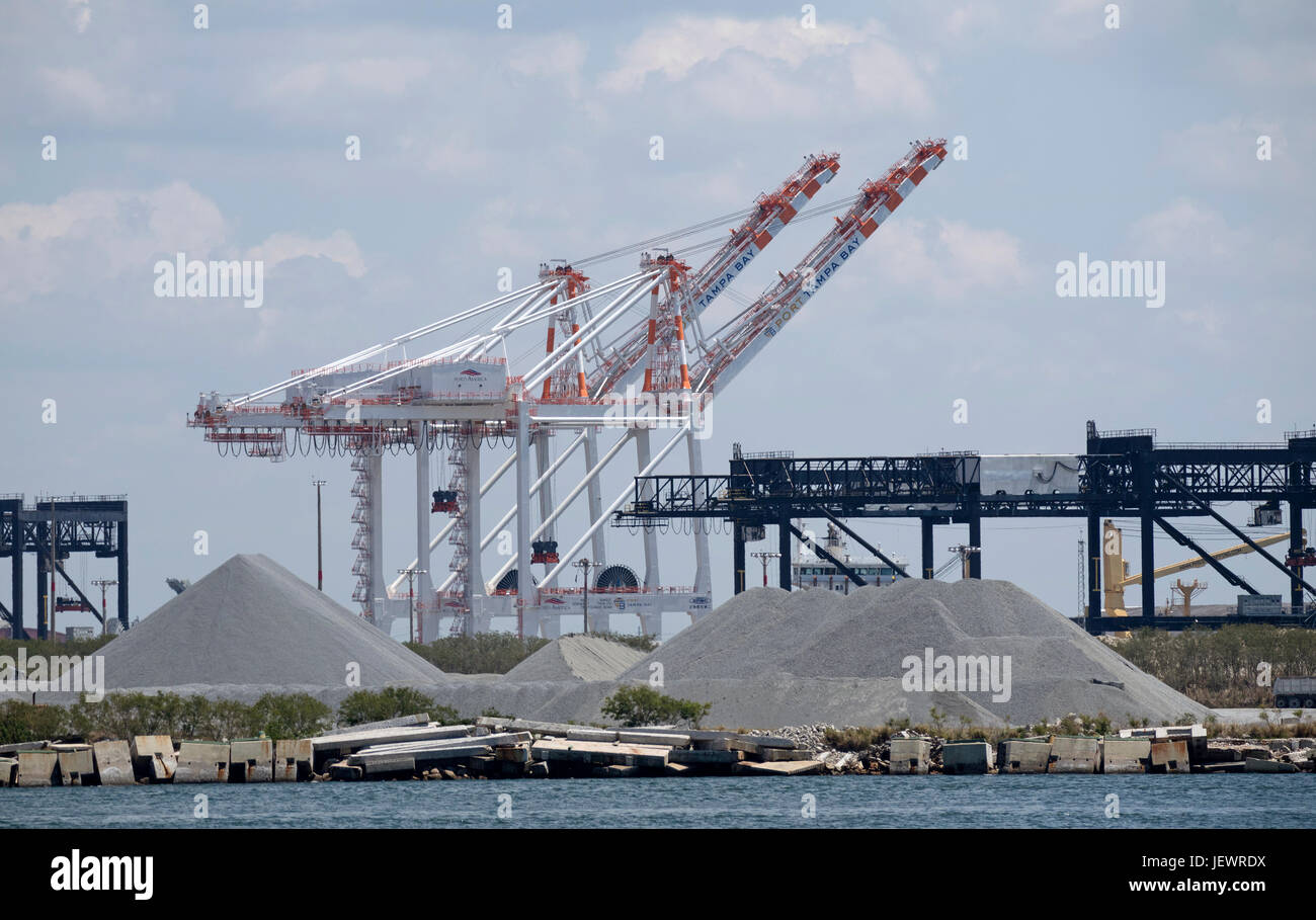 Gantry in the Port of Tampa Florida USA Stock Photo