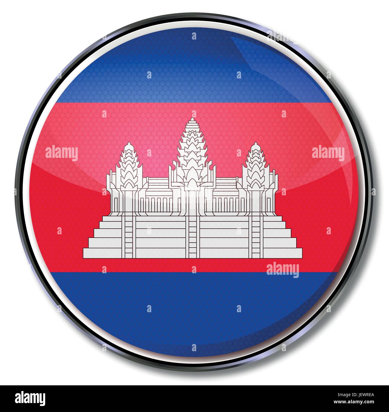 button, cambodia, kingdom, asia, euro, flag, border, button, card, area, Stock Vector