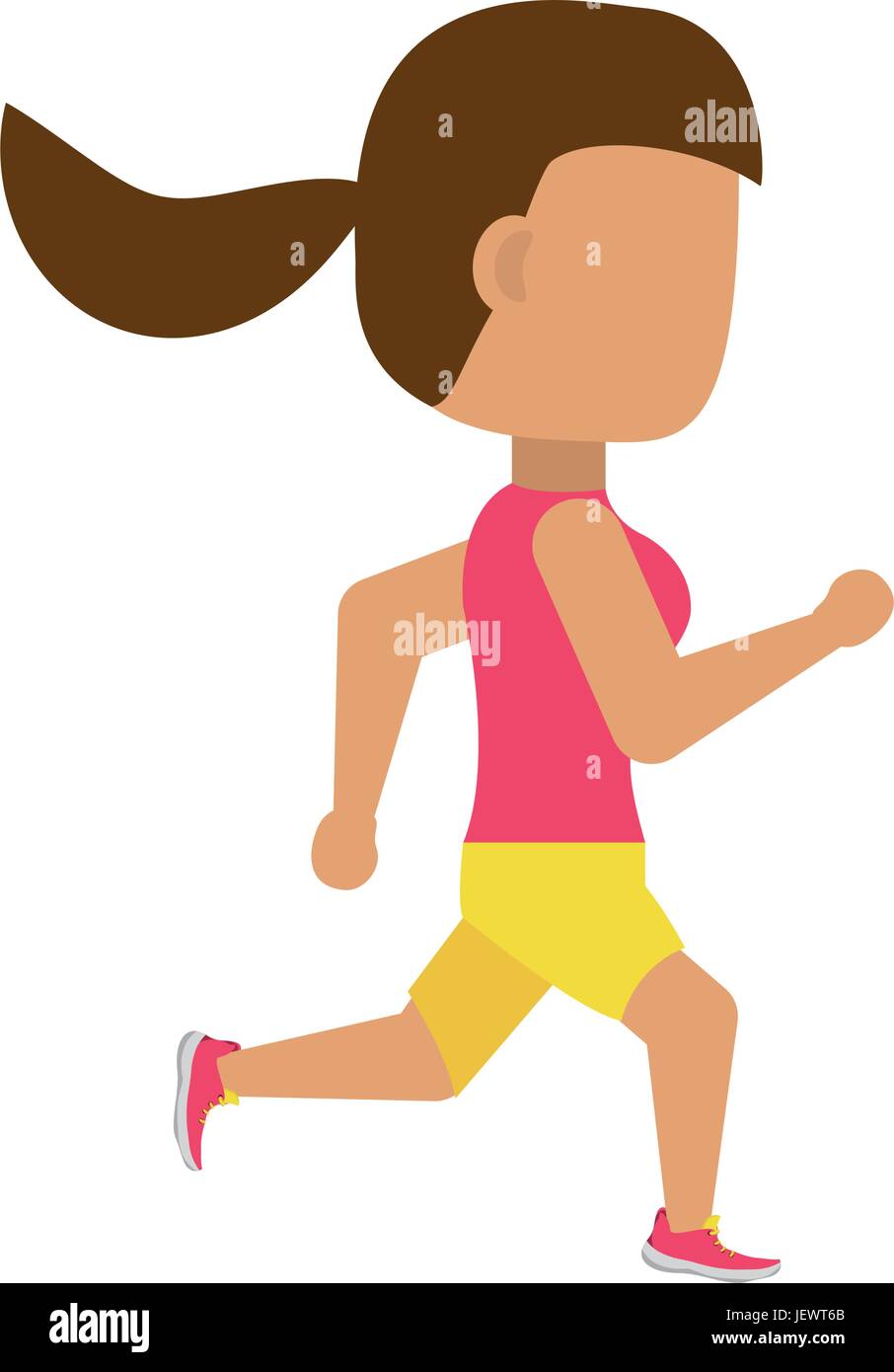 Woman running cartoon Stock Vector