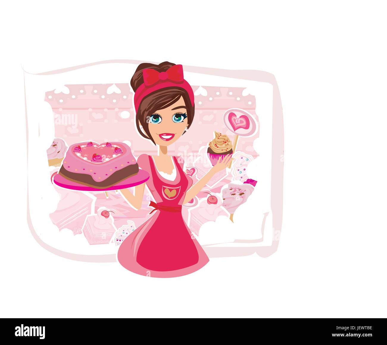 Pin Up Girl Eating Cupcake High Resolution Stock Photography And Images Alamy