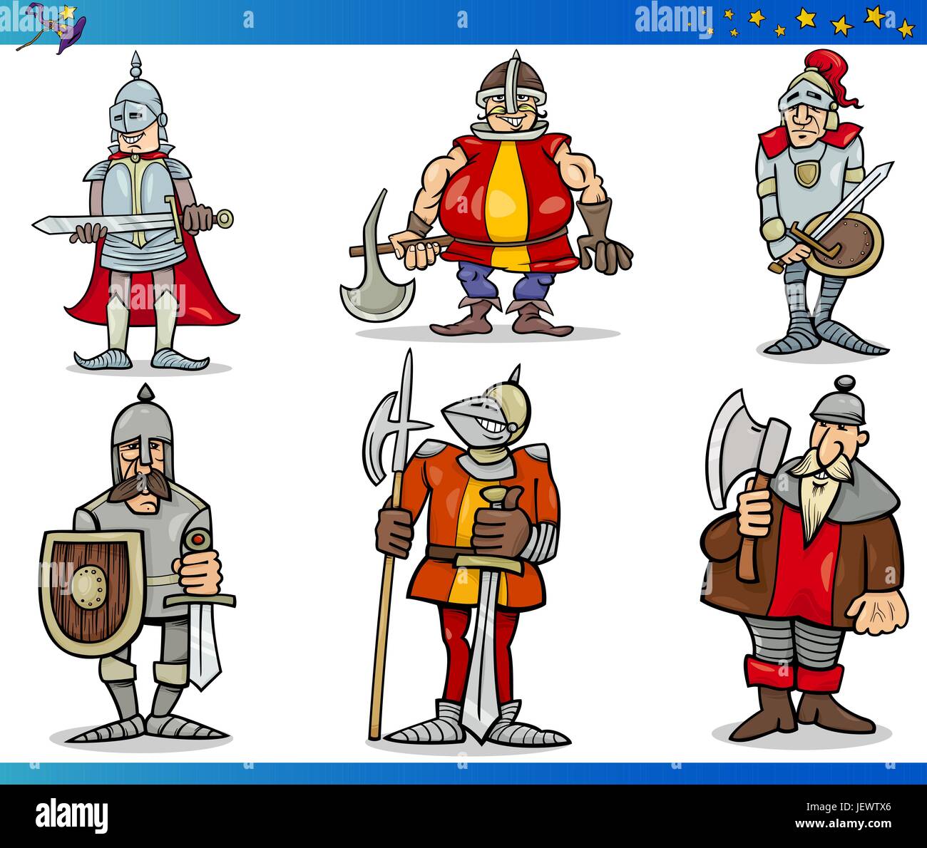 fantasy, sword, arm, weapon, warrior, axe, set, cartoon, knight, graphic, army, Stock Vector