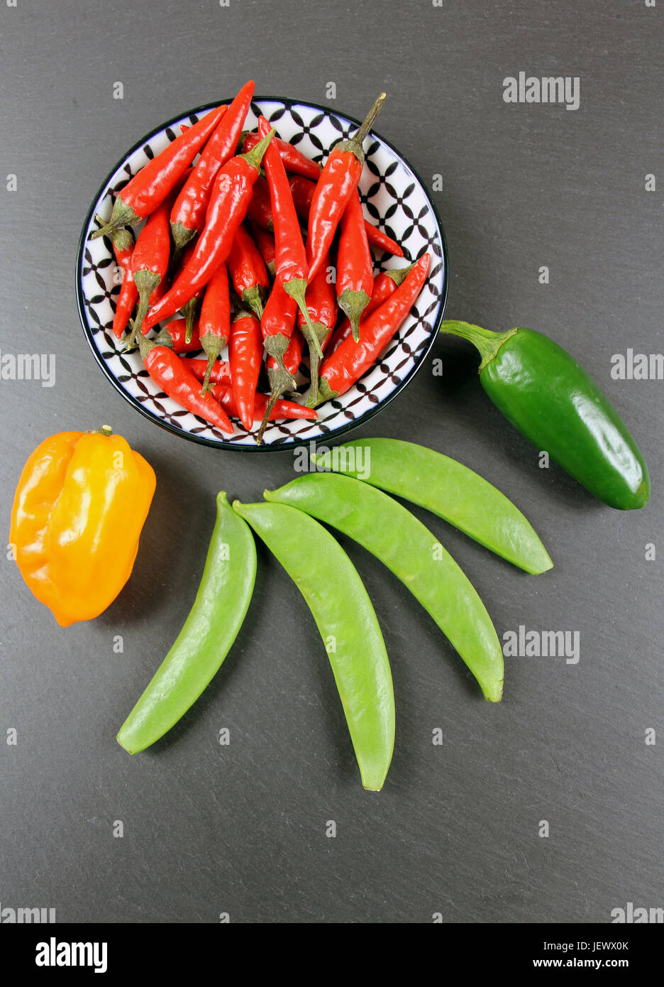 Chili Sorten Stock Photo