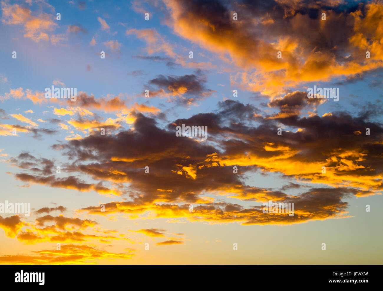 Illuminated Sky and Clouds Stock Photo