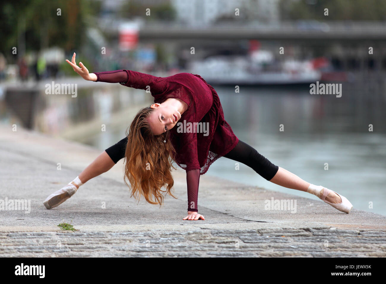 Beautiful ballerina dancing on the street Stock Photo - Alamy